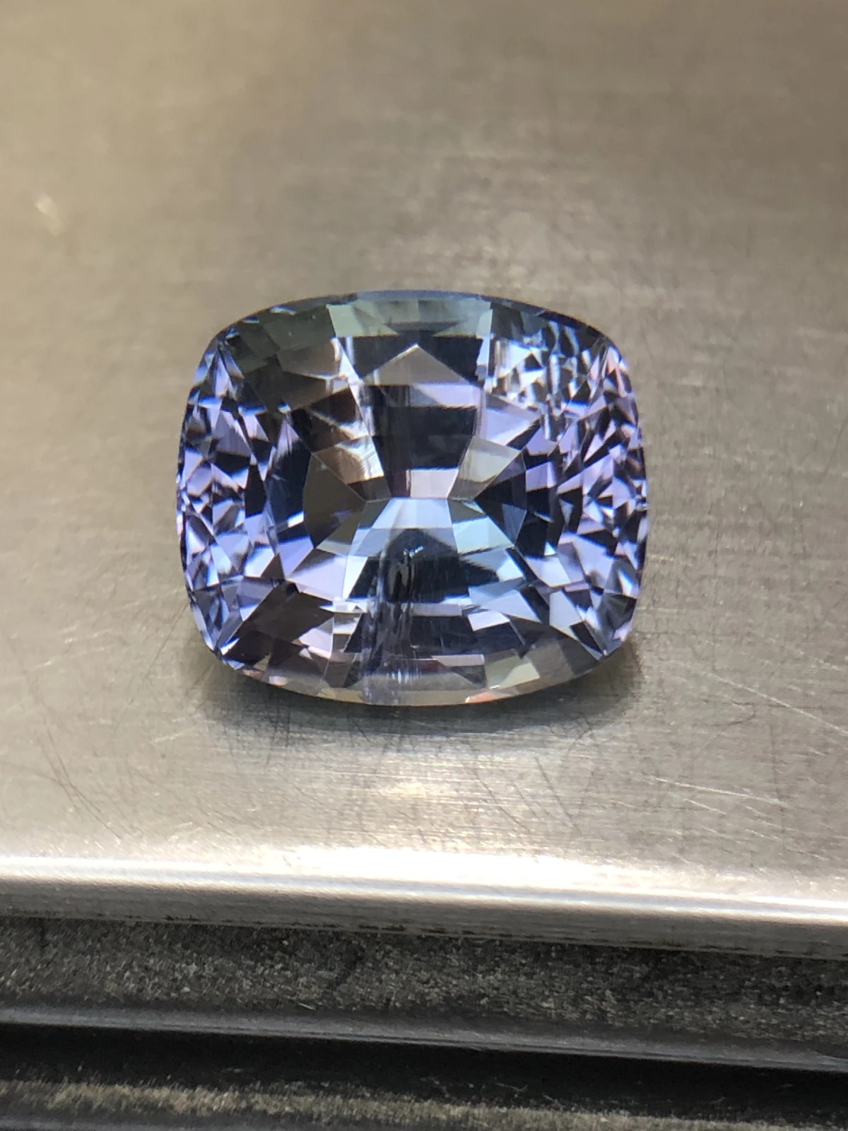 Natural Tanzanite Unheated in Cushion Cut — view 1